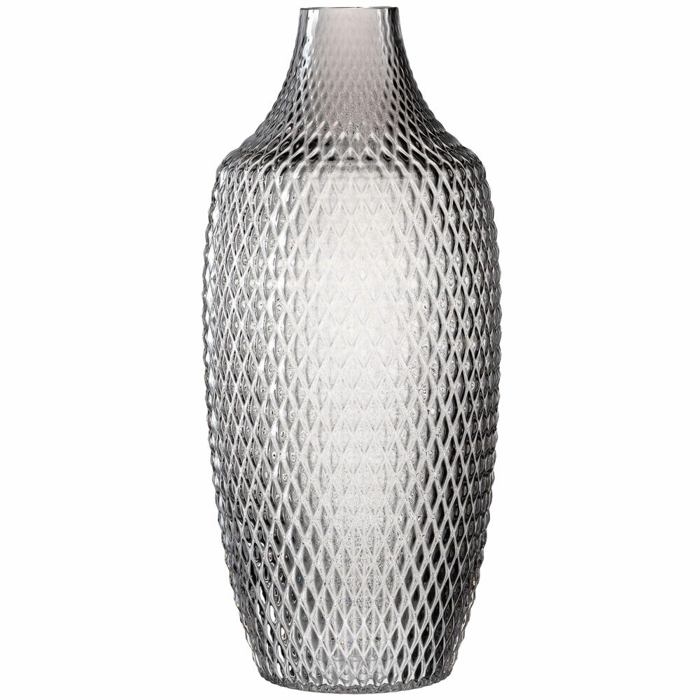 Leonardo Vase POESIA, Dekovase, Glasvase, Kalk-Natron Glas, Grau, 40 cm, 018676