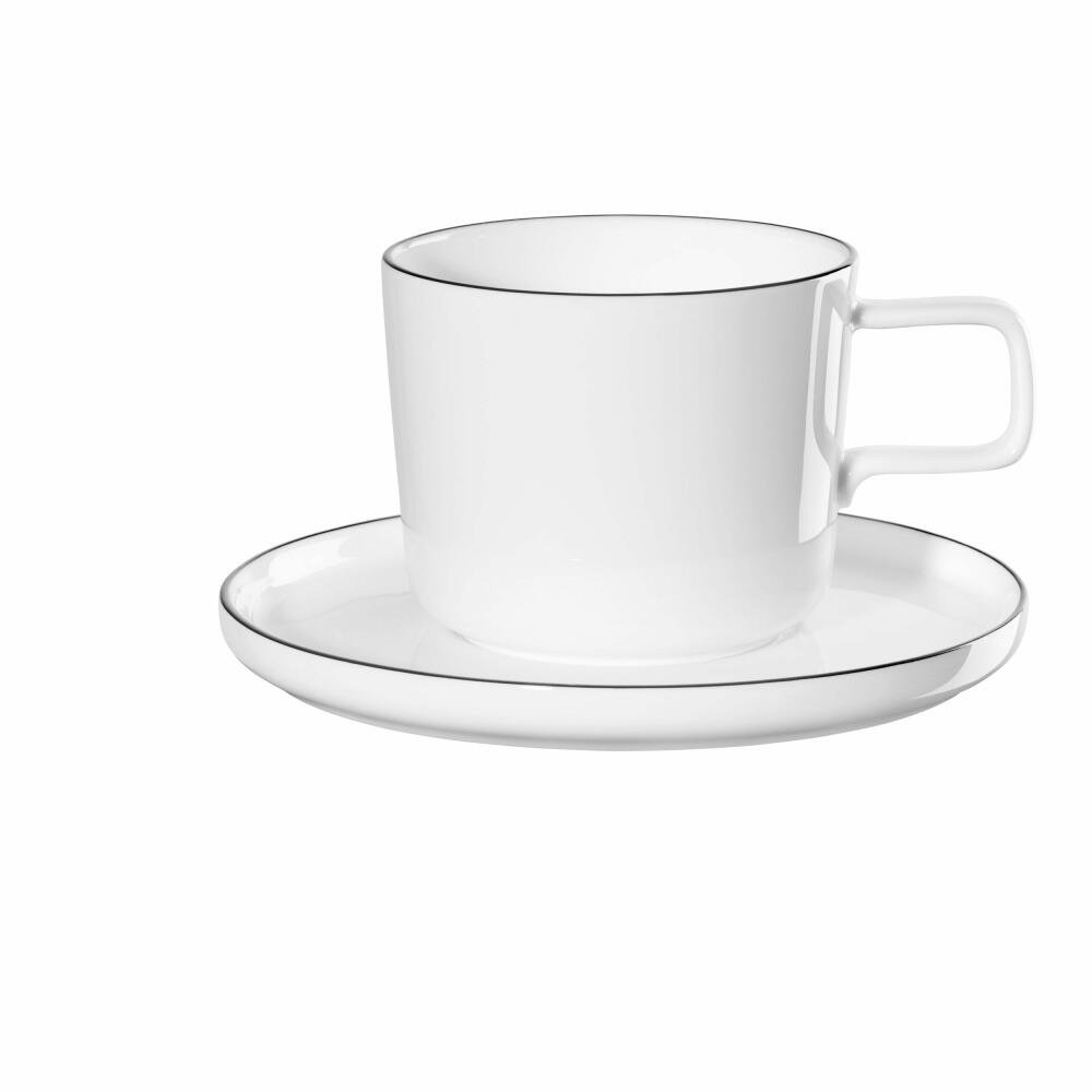 ASA Selection oco ligne noire coffee cup with saucer, coffee mug, tea cup, coffee cup, tea, fine bone china, white, 2029113