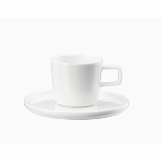 ASA Selection oco Espressotasse mit Unterteller, Espresso Tasse, Kaffeetasse, Untertasse, Fine Bone China, Weiß, 2030013