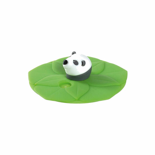 Leonardo Lid BAMBINI Panda, Cup Lid, Drinking Lid, Silicone, Green, 9.2 cm, 018728