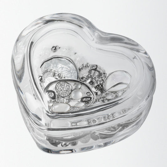 Leonardo Heart Herzdose mit Deckel, Herz Dose, Herzform, Dekoration, Aufbewahrung, Geschenk, Glas, Klar, 8.4 cm, 020801