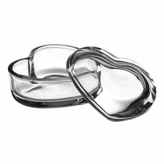 Leonardo Heart Herzdose mit Deckel, Herz Dose, Herzform, Dekoration, Aufbewahrung, Geschenk, Glas, Klar, 8.4 cm, 020801