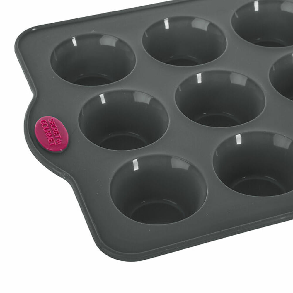 5five Simply Smart muffin baking pan Silitop for 12 muffins, silicone, iron, grey, 33 x 23.5 cm, 135283