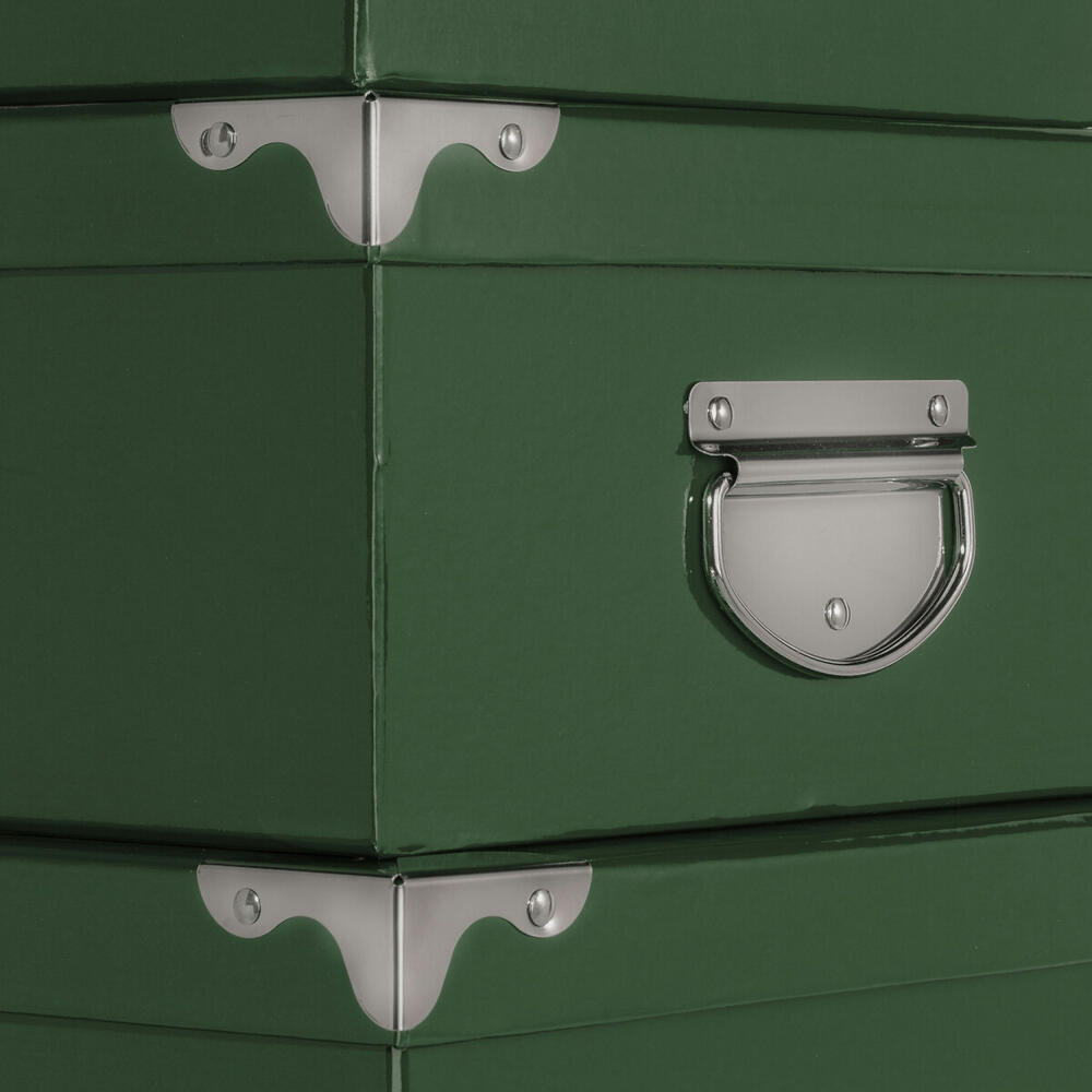 5 Five Simply Smart Aufbewahrungsboxen-Set Plain Green 6-tlg., Pappe, Edelstahl, Grün, 160314C