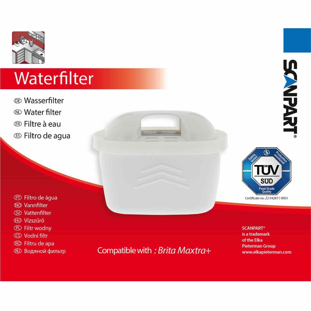 Scanpart Wasserfilter kompatibel mit Maxtra Plus, Filter, Tischwasserfilter, 8890000570
