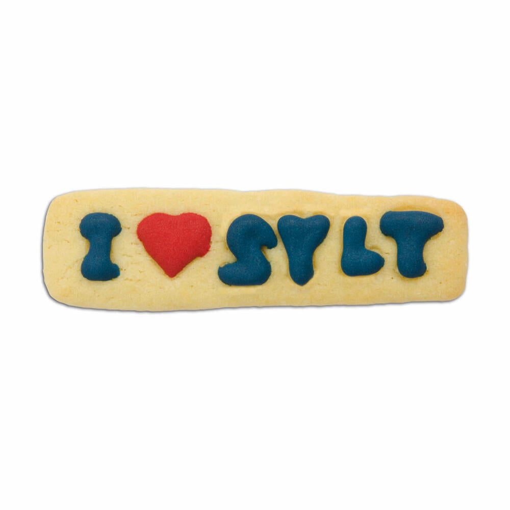 Städter Präge-Ausstecher I love Sylt, Ausstechform, Plätzchenform, Keks, Plätzchen, Edelstahl, 10 cm, 200388