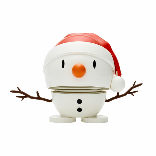 Hoptimist Santa Snowman Small, Wackelfigur, Wackel Figur, Dekoidee, Kunststoff, Weiß, Ø 8 cm, 26190