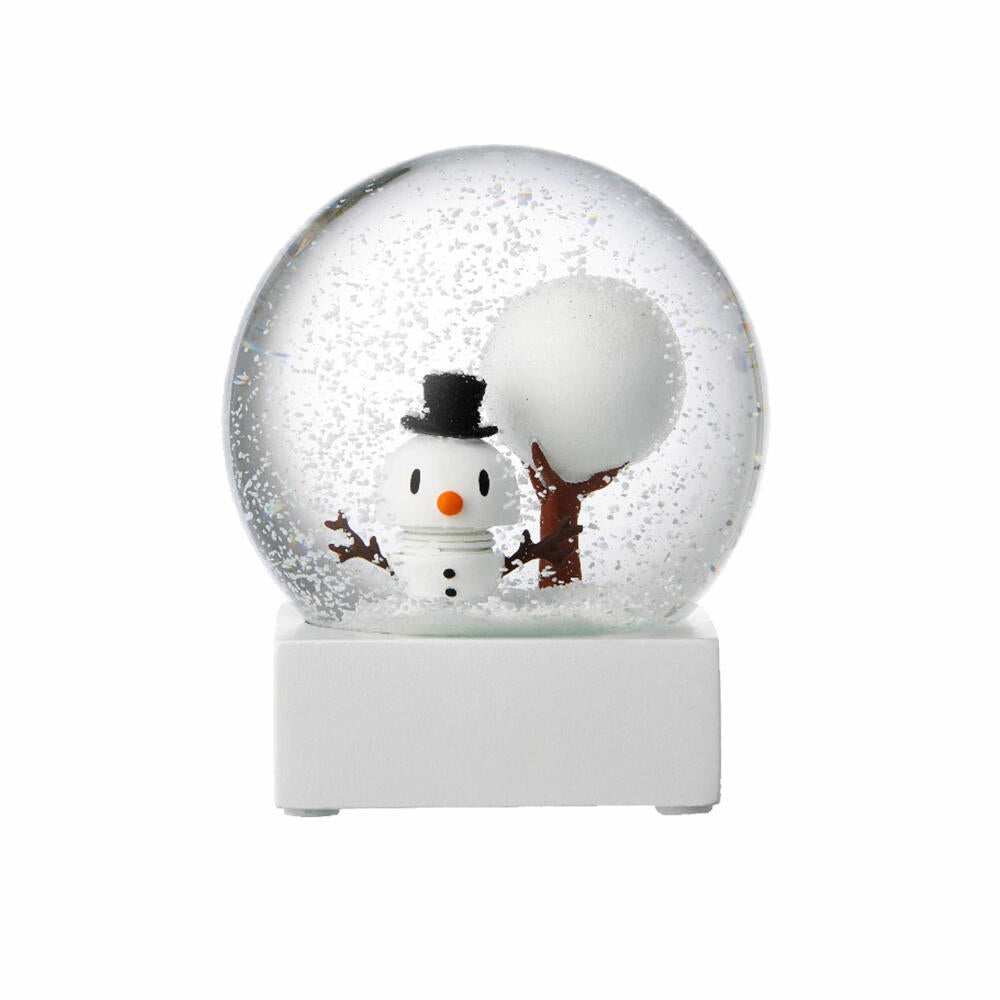 Hoptimist Snowman Snow Globe, Snow Globe, Snow Ball, Shaking Globe, Glass, White, Ø 10 cm, 91001-10