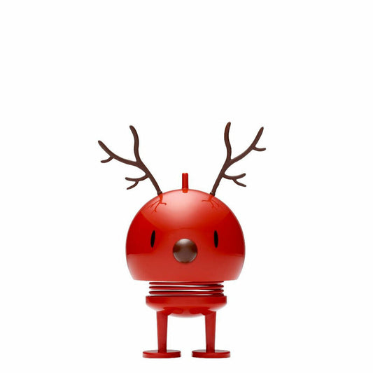 Hoptimist Medium Reindeer, Wackelfigur, Wackel Figur, Weihnachten, Dekoidee, Dekoration, Kunststoff, Rot, H 15 cm, 26181