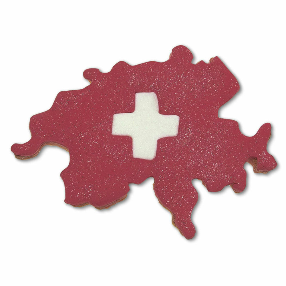 Städter Ausstecher Kontur Schweiz mit Kreuz, Ausstechform, Plätzchenform, Keks, Plätzchen, Weißblech, 8.5 cm, 200166