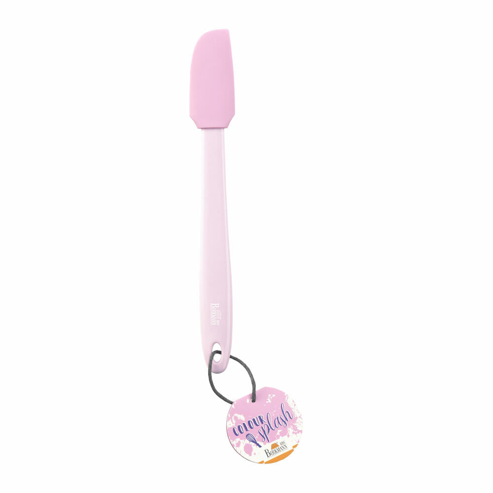 Birkmann Mini Dough Scraper Colour Splash, Kitchen Scraper, Scraper, Silicone Head with Plastic Handle, Pink, 27 cm, 421745