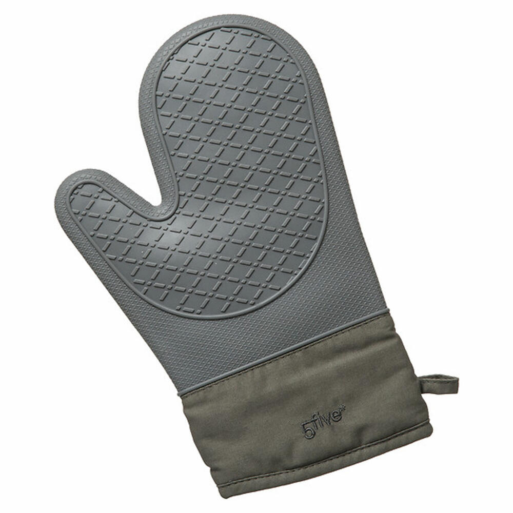 5five Simply Smart Ofenhandschuh Premium, Kochhandschuh, Silikon, Baumwolle, Grau, 151365