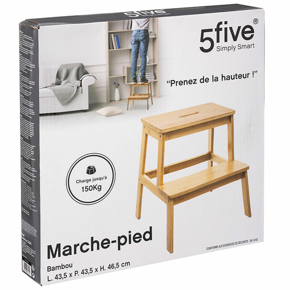 5five Simply Smart Kitchen Step, Stool, Bamboo, Brown, 47 cm, 164582