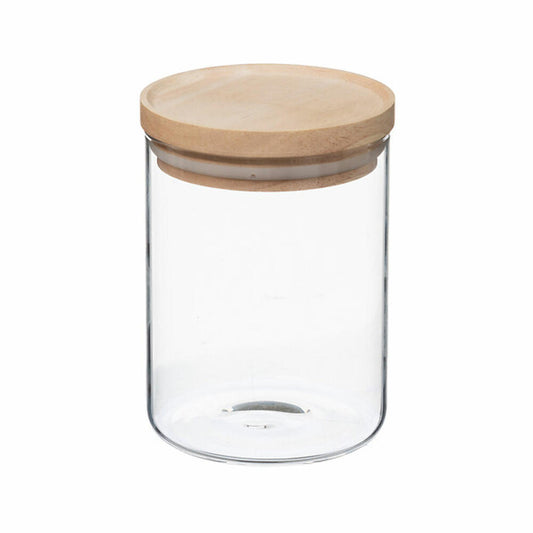 5five Simply Smart Einmachglas Hermet, Vorratsglas, Glas, Gummibaumholz, Transparent, 600 ml, 135026