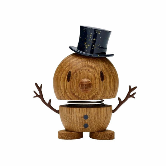 Hoptimist Small Snowman Oak, Wackelfigur, Wackel Figur, Dekoration, Schneemann, Holz, 26314