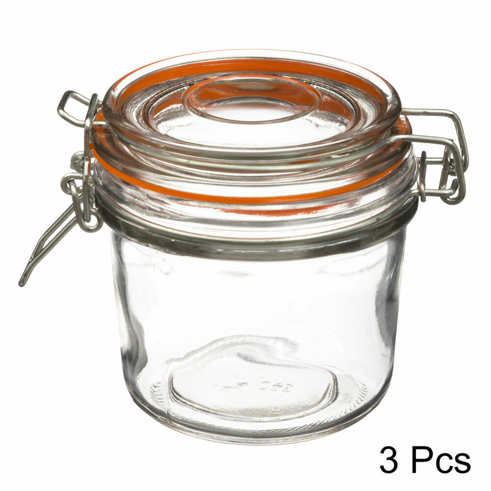 5 Five Simply Smart preserving jars set of 3 with silicone seal and swing top, jam jars, glass, 325 ml, 146692