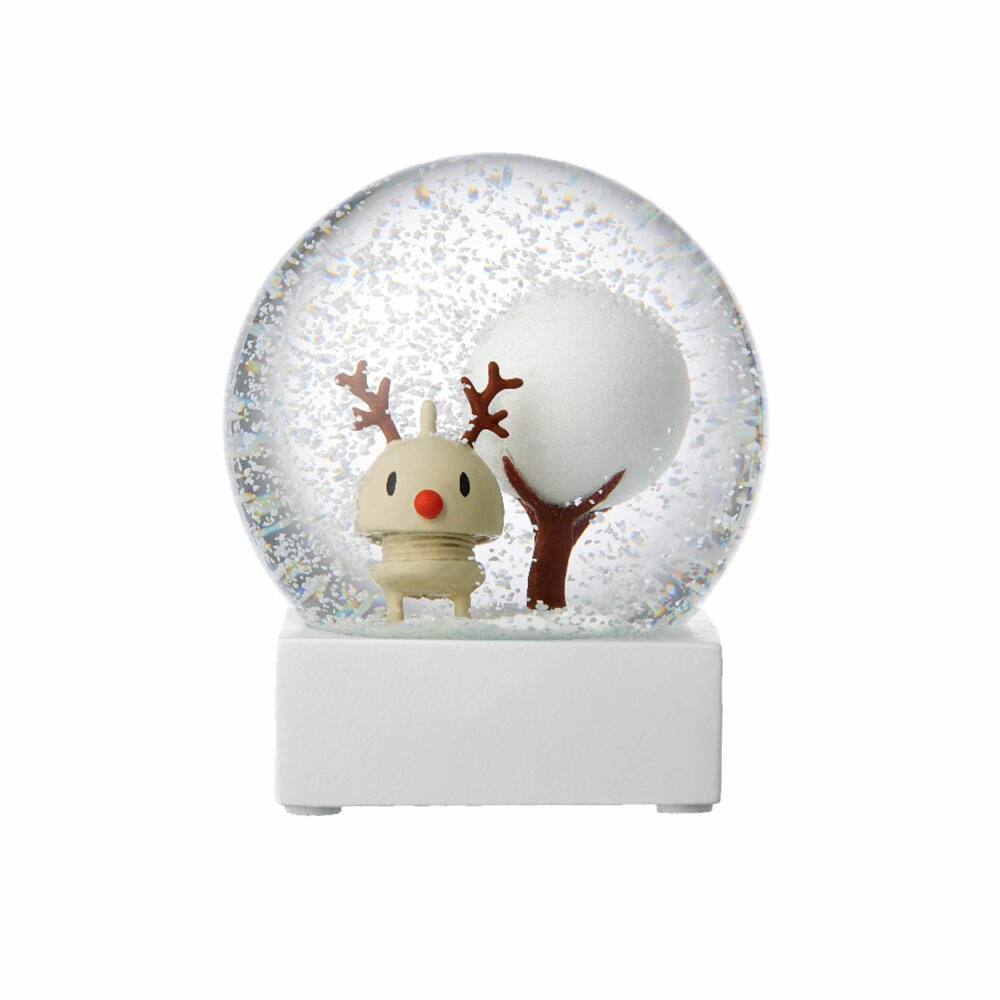 Hoptimist Rudolf Snow Globe, Schneekugel, Schnee Kugel, Schüttelkugel, Glas, Braun, Ø 10 cm, 26378