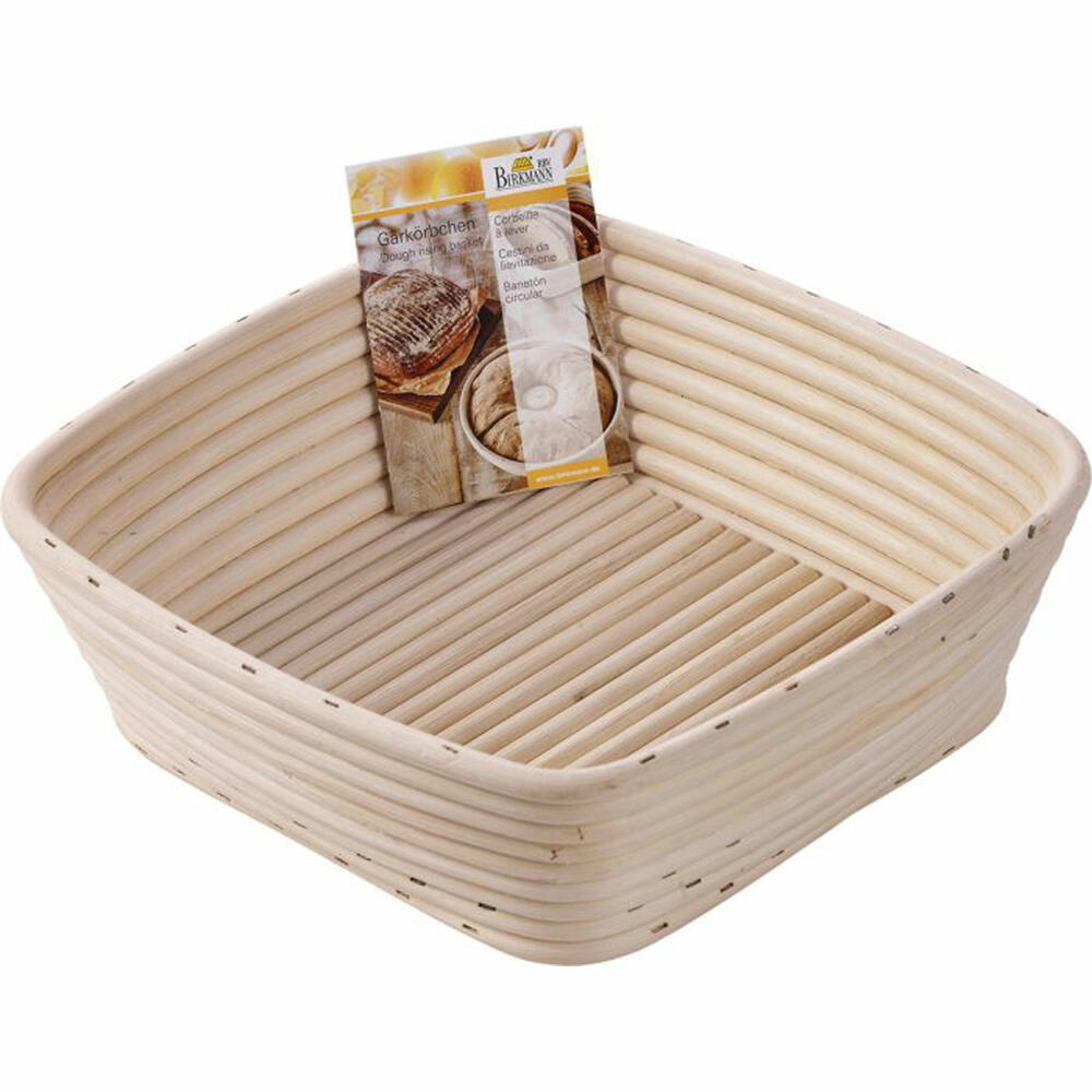 Birkmann Proofing Basket Square, Proofing Basket, Proofing Basket, Bread Basket, Bread Form, Rattan, 23 cm, 209008