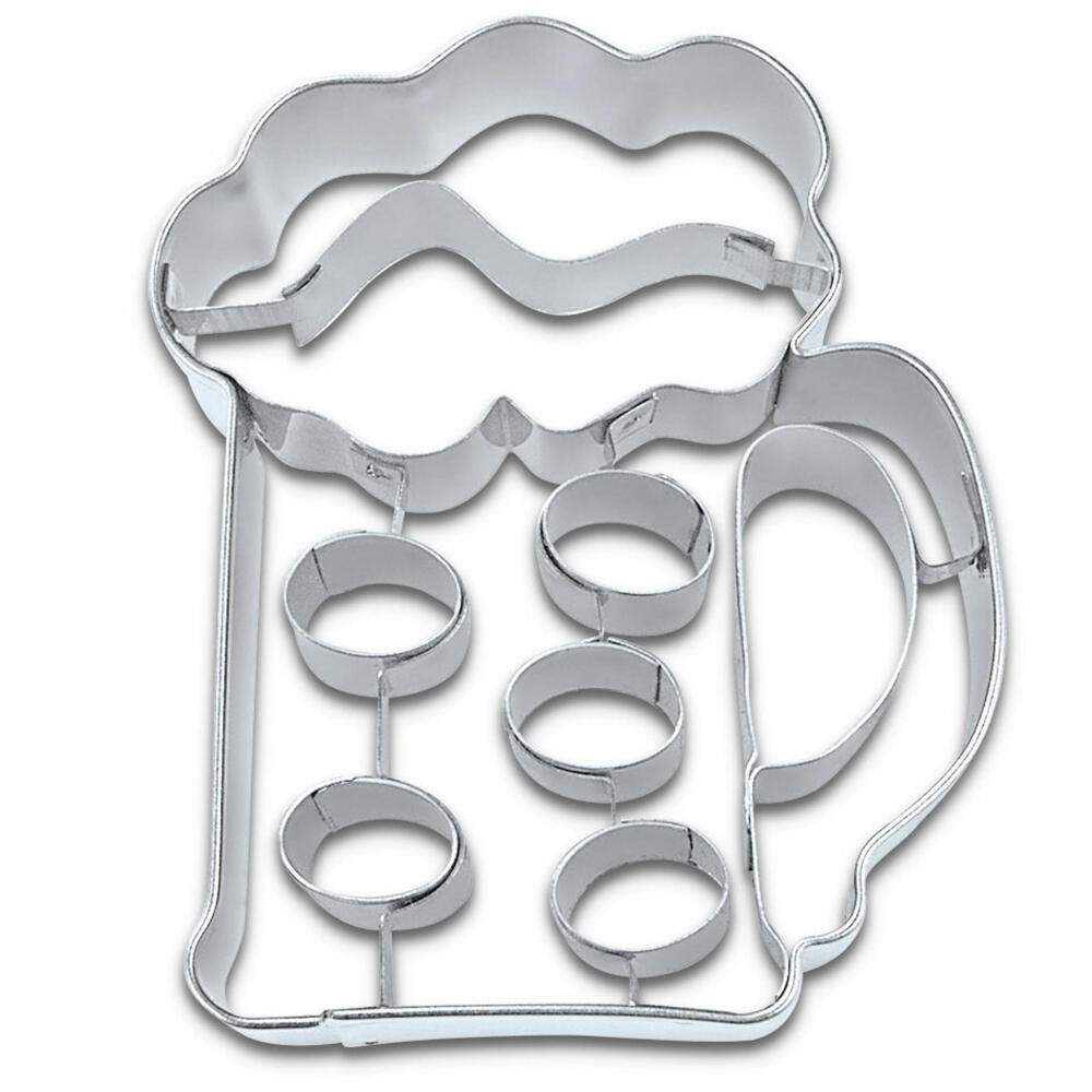 Städter embossed cookie cutter beer mug, cookie cutter, cookie mold, biscuit, cookies, stainless steel, 7.5 cm, 200197