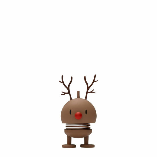 Hoptimist Small Reindeer Bumble, Wackelfigur, Wackel Figur, Weihnachten, Dekoidee, Dekoration, Kunststoff, Choko, H 10.5 cm, 26171