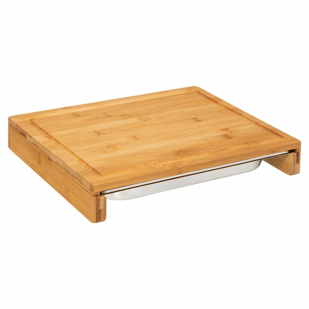 5five Simply Smart cutting board with stainless steel drawer, kitchen board, bamboo, 35 x 28 cm, 151418