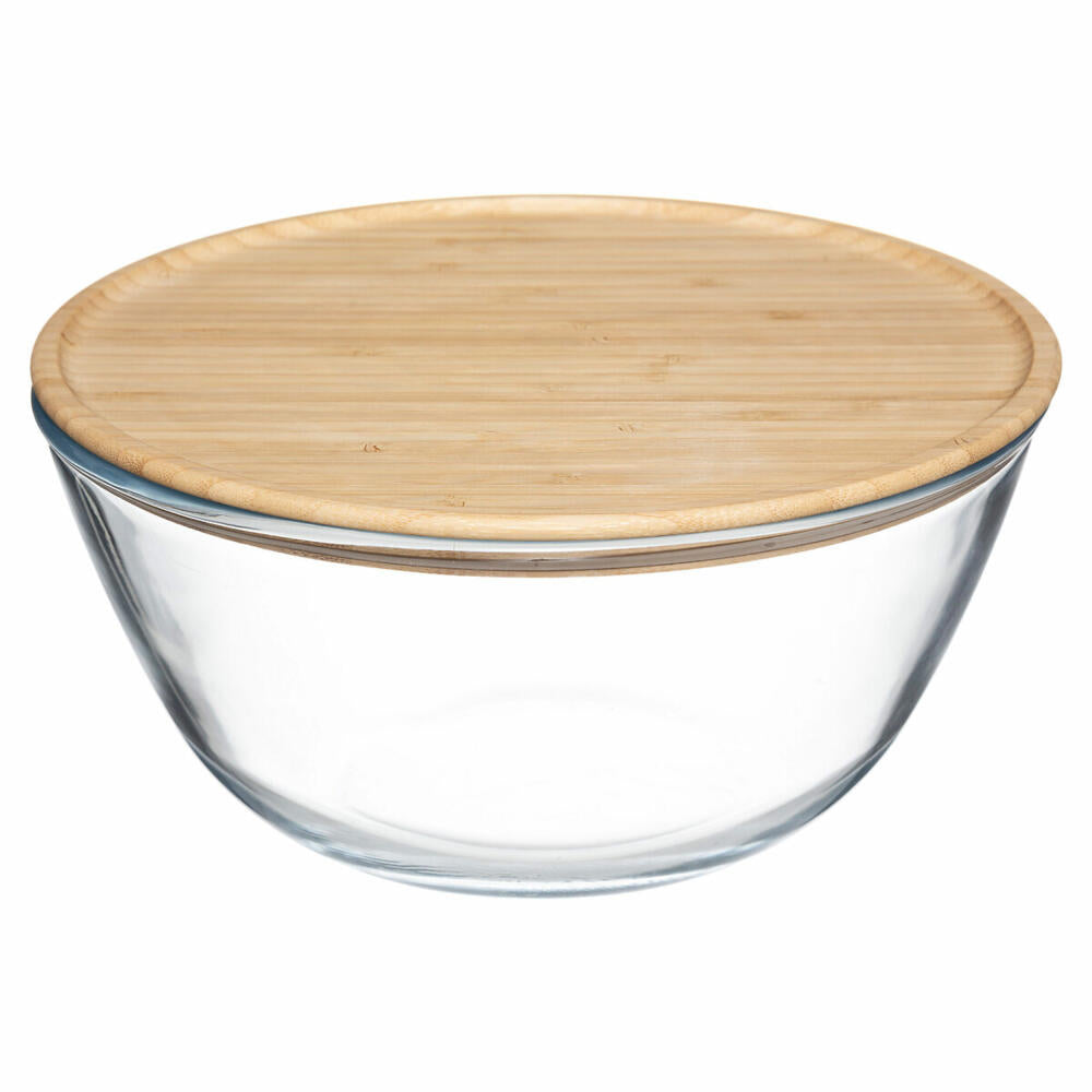 5five Simply Smart Salatschüssel mit Bambusdeckel, Schüssel, Glas, 2.7 L, 151462