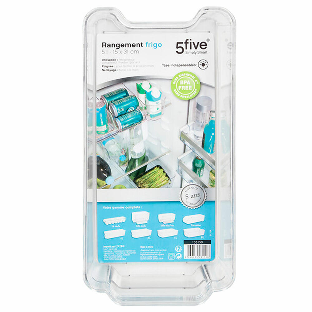 5five Simply Smart Kühlschrank-Aufbewahrungsbox Smart Fridge, PET-Kunststoff, Transparent, 5 L, 135150