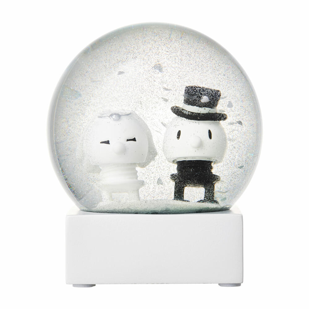 Hoptimist Wedding Glitter Globe, Wackelfigur, Wackel Figur, Dekoidee, Glas, Weiß, Ø 10 cm, 26380