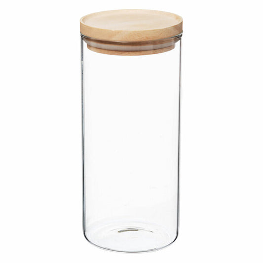 5five Simply Smart Einmachglas Hermet, Vorratsglas, Glas, Gummibaumholz, Transparent, 3 L, 135028