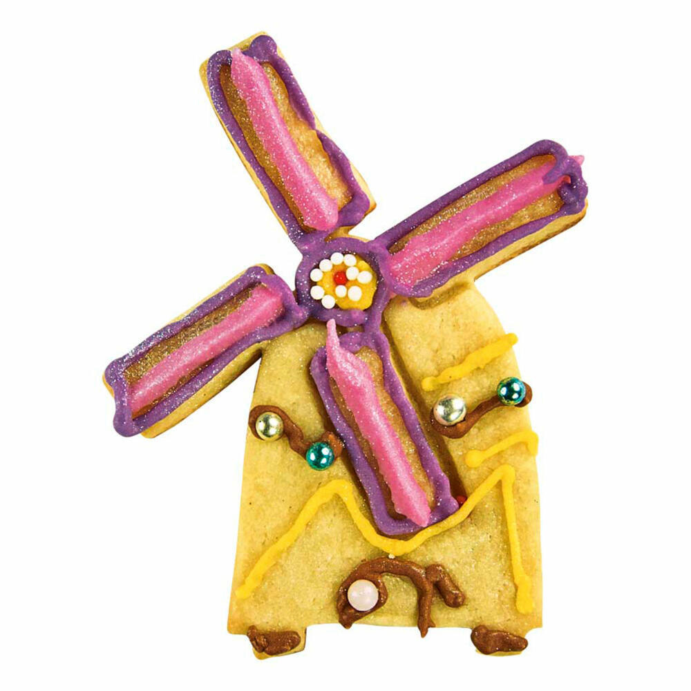 Städter embossed cookie cutter windmill, cookie cutter, cookie mold, biscuit, cookies, tinplate, 9.5 cm, 200043