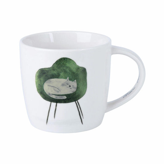 Maxwell & Williams Becher Feline Friends - One Eye Opened, Katzenbecher, Tasse, Porzellan, 400 ml, DX1217