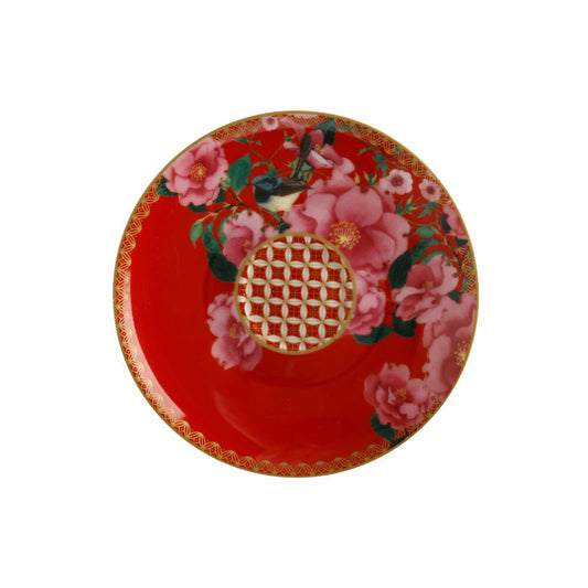 Maxwell & Williams TC Silk Road Espressotassen mit Untere, 2er Set, Espresso Tassen, Tasse, in Geschenkbox, Porzellan, Rot, 85 ml, HV0167