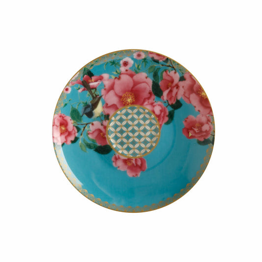 Maxwell & Williams TC Silk Road Espressotassen mit Untere, 2er Set, Espresso Tassen, Tasse, in Geschenkbox, Porzellan, Aqua, 85 ml, HV0167