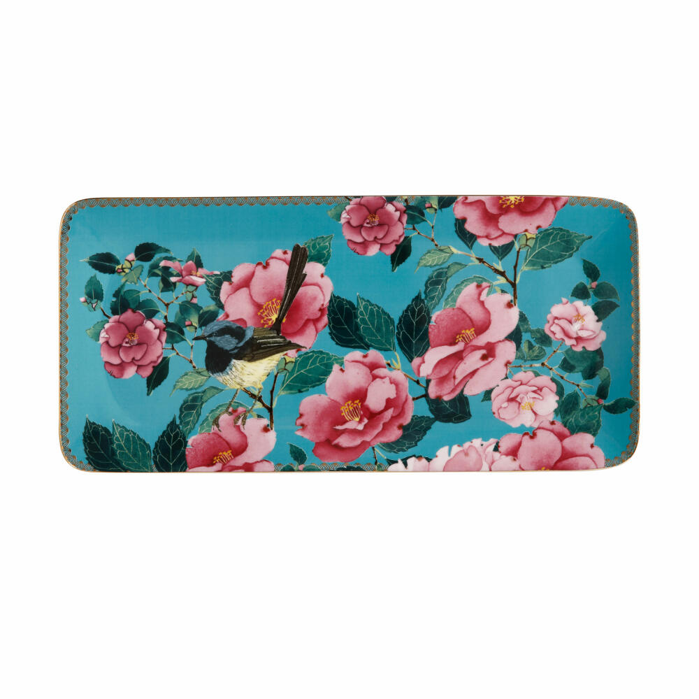 Maxwell & Williams TC Silk Road Platte, Servierplatte, Servierteller, in Geschenkbox, Porzellan, Aqua, 33 x 15.5 cm, HV0176