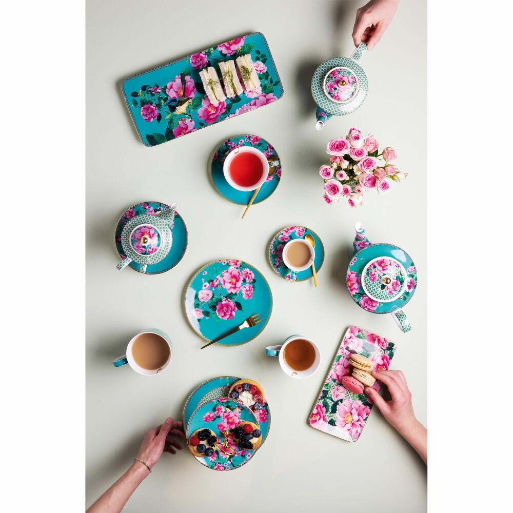 Maxwell & Williams TC Silk Road Platte, Servierplatte, Servierteller, in Geschenkbox, Porzellan, Aqua, 33 x 15.5 cm, HV0176