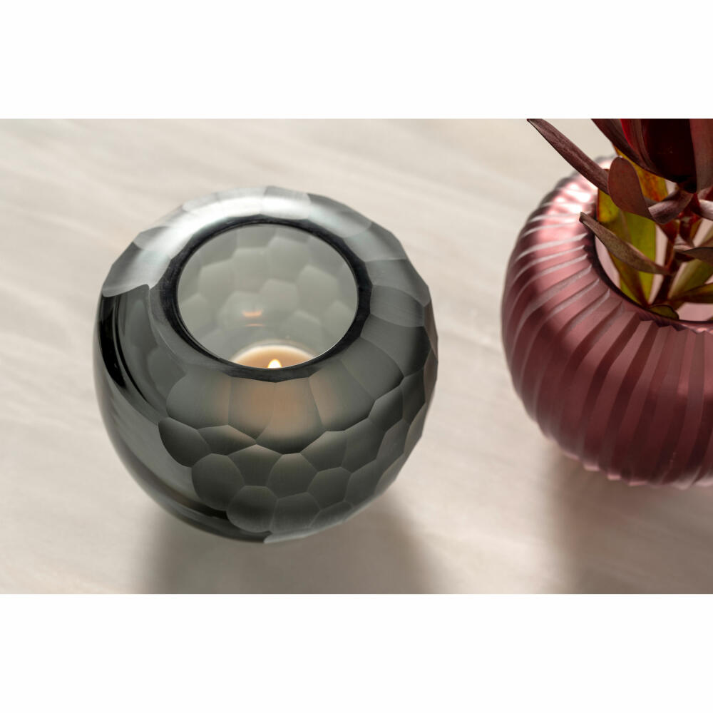 Leonardo vase Bellagio, flower vase, decorative vase, glass, anthracite, 9 cm, 036444