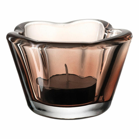 Leonardo table light CASOLARE, tealight holder, decorative light, soda-lime glass, brown, 6 cm, 038466