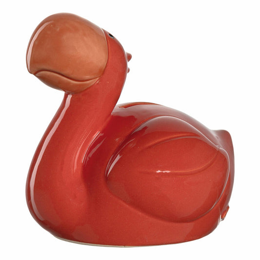 Leonardo money box Bambini Flamingo, piggy bank, money box, ceramic, red, 12 cm, 039196