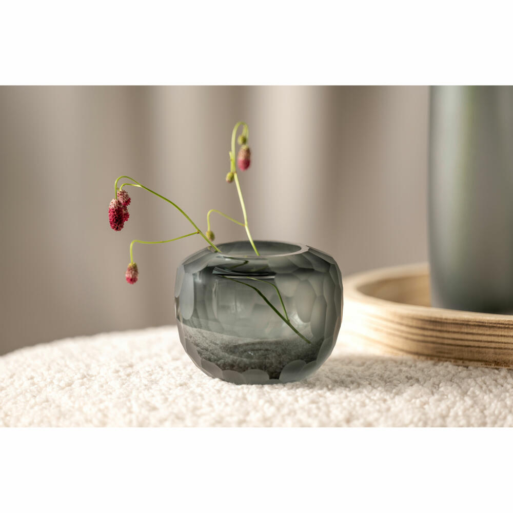 Leonardo vase Bellagio, flower vase, decorative vase, glass, anthracite, 9 cm, 036444