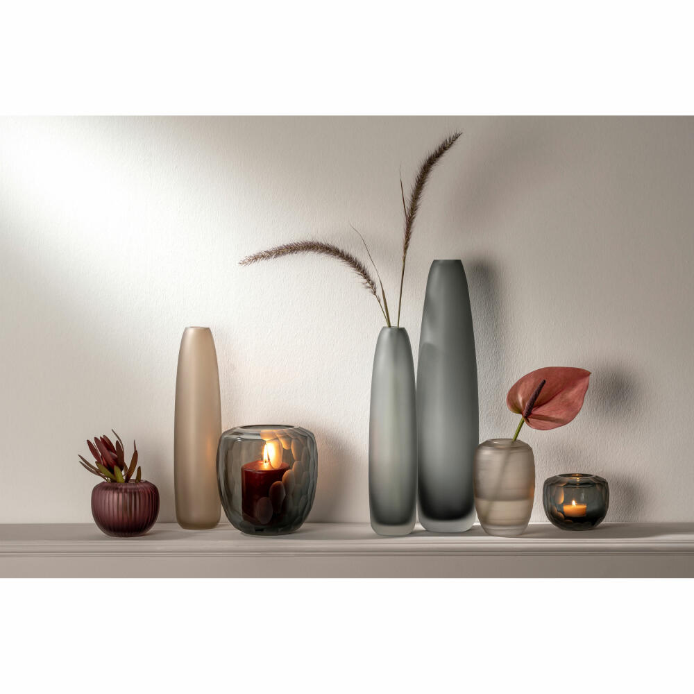 Leonardo vase Bellagio, flower vase, decorative vase, glass, anthracite, 9 cm, 036444