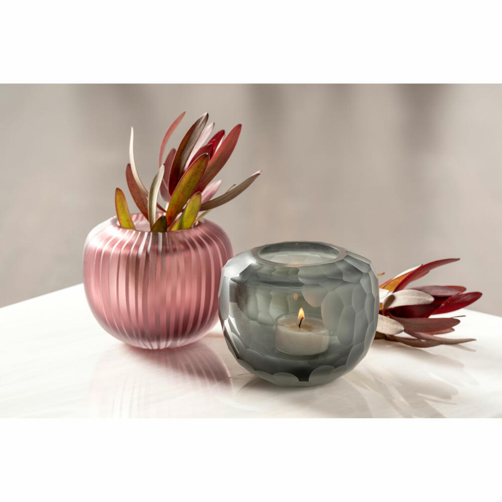 Leonardo vase Bellagio, flower vase, decorative vase, glass, anthracite, 9 cm, 036444