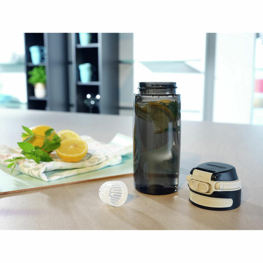 Leifheit Trinkflasche Tritan Flip black, Flasche, Tritan-Kunststoff, PP, Silikon, Schwarz, 550 ml, 3261