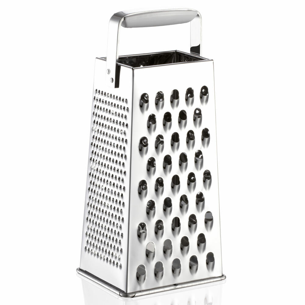 Leifheit square grater ComfortLine, vegetable grater, kitchen grater, slicer, stainless steel, 23120