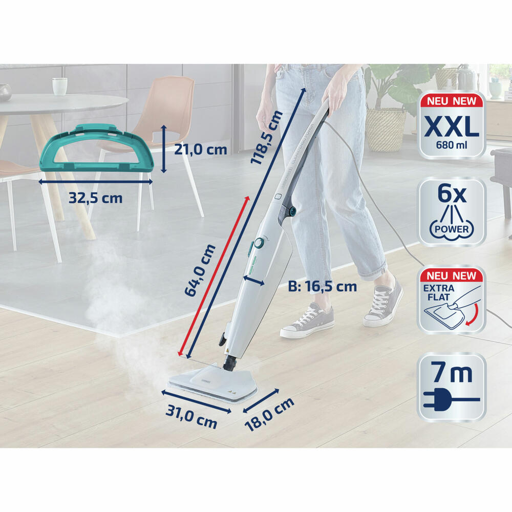 Leifheit steam cleaner CleanTenso Power, steam mop, steam mop, 11940