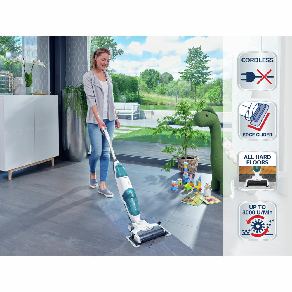 Leifheit Cordless Vacuum Cleaner Regulus Aqua PowerVac Pro, Hard Floor Cleaner, 11935