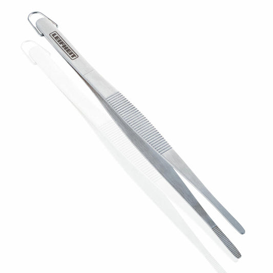 Leifheit kitchen tweezers, tweezers, cooking tweezers, stainless steel, silver, 30 cm, 3225