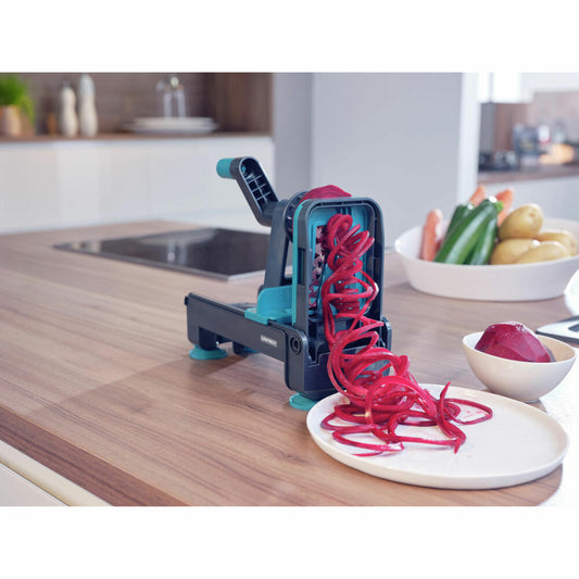 Leifheit Tisch-Spiralschneider, Spiralschneider, Gemüseschneider, Kunststoff, Türkis, Schwarz, 3222