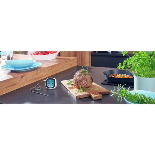 Leifheit Digitales Braten- & BBQ-Thermometer, Küchenthermometer, Bratenthermometer, Kunststoff, Weiß, Schwarz, 3223