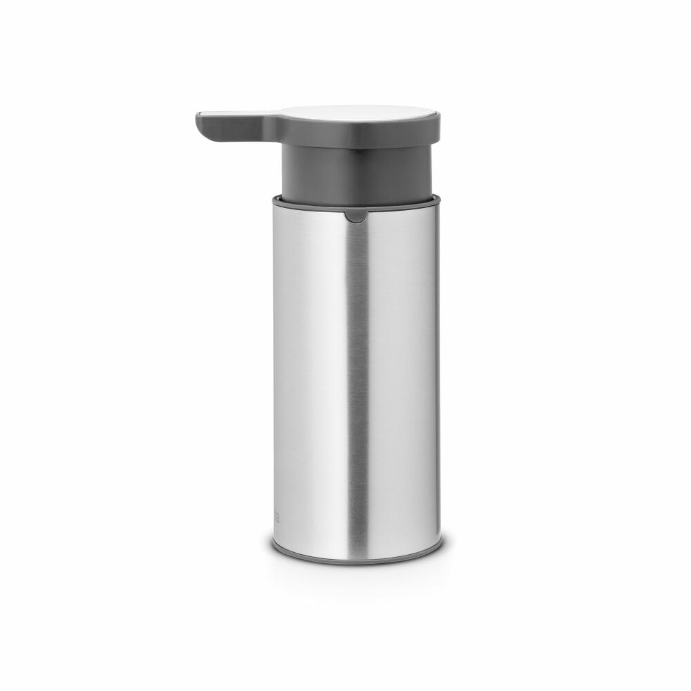 Brabantia Seifenspender, Lotionspender, Seifendosierer, Flüssigseife, Cremeseife, Spender, Matt Steel Fingerprint Proof, 481208