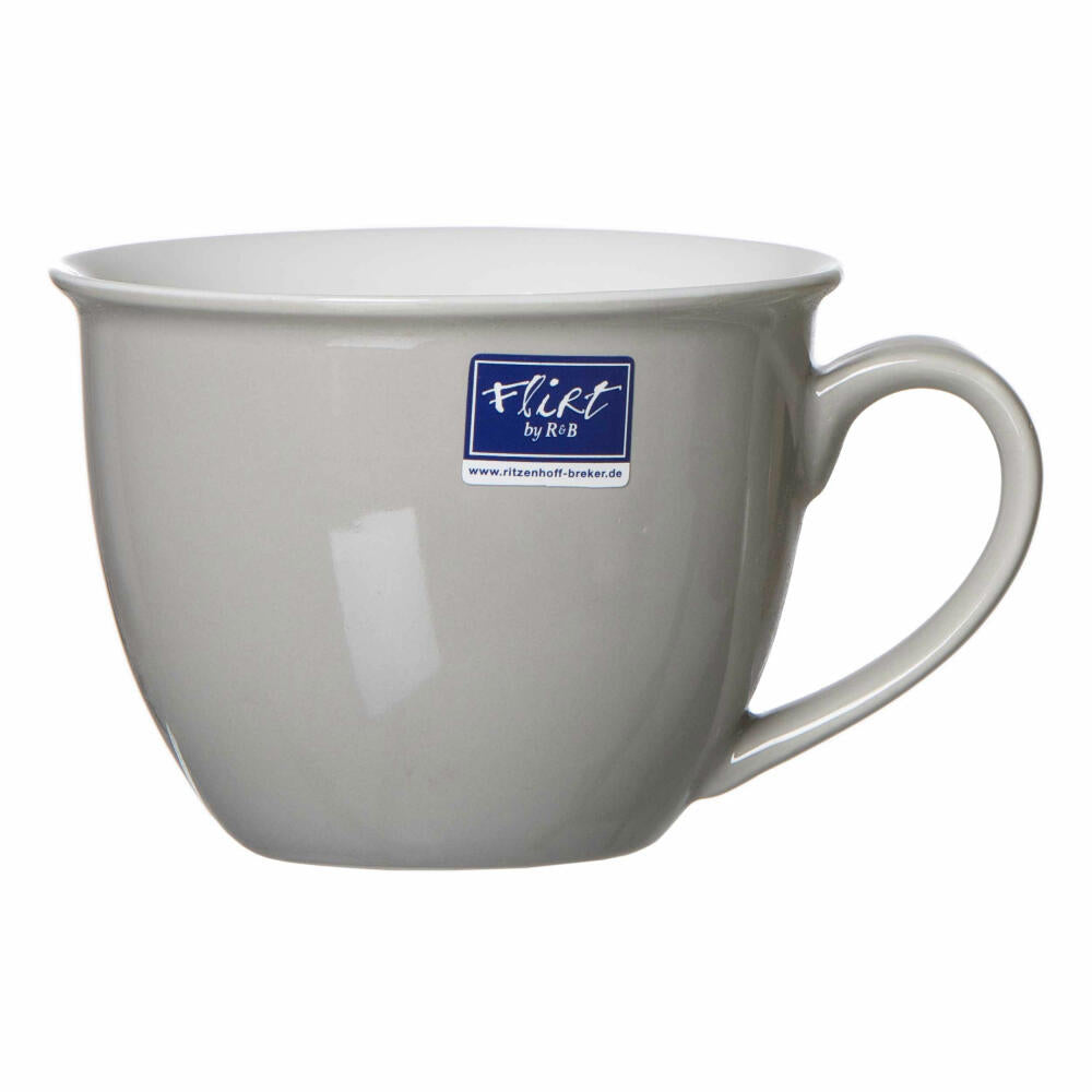 Ritzenhoff & Breker Doppio Jumbo Obere, Obertasse, Ober Tasse, Geschirr, Porzellan, Grau, 350 ml, 576818